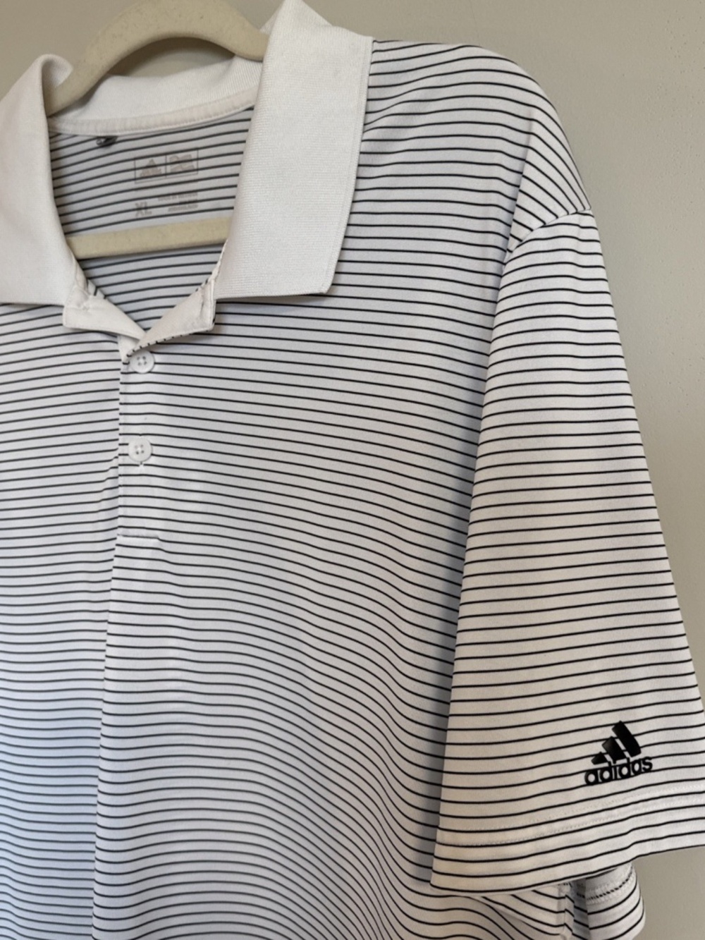 Adidas Climacool Striped Polo Black and White– Men’s XL